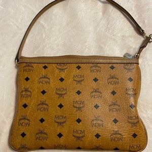 Authentic Cognac/Brown MCM Pouch Wristlet